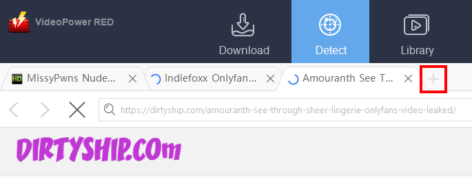 dirtyship downloader, add browser tab