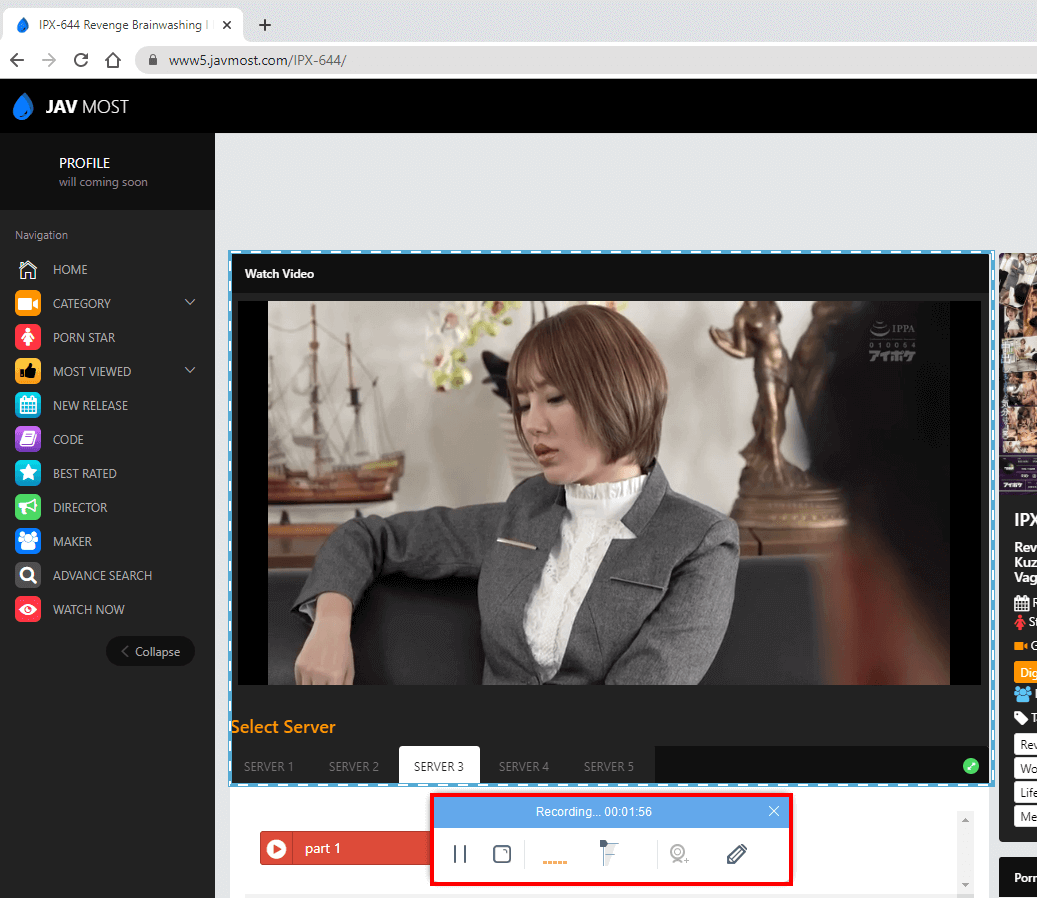 record javmost videos, start record