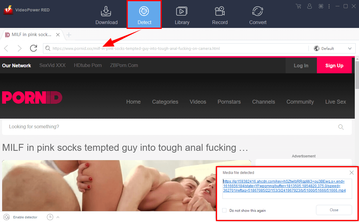 downloading porn, detect video