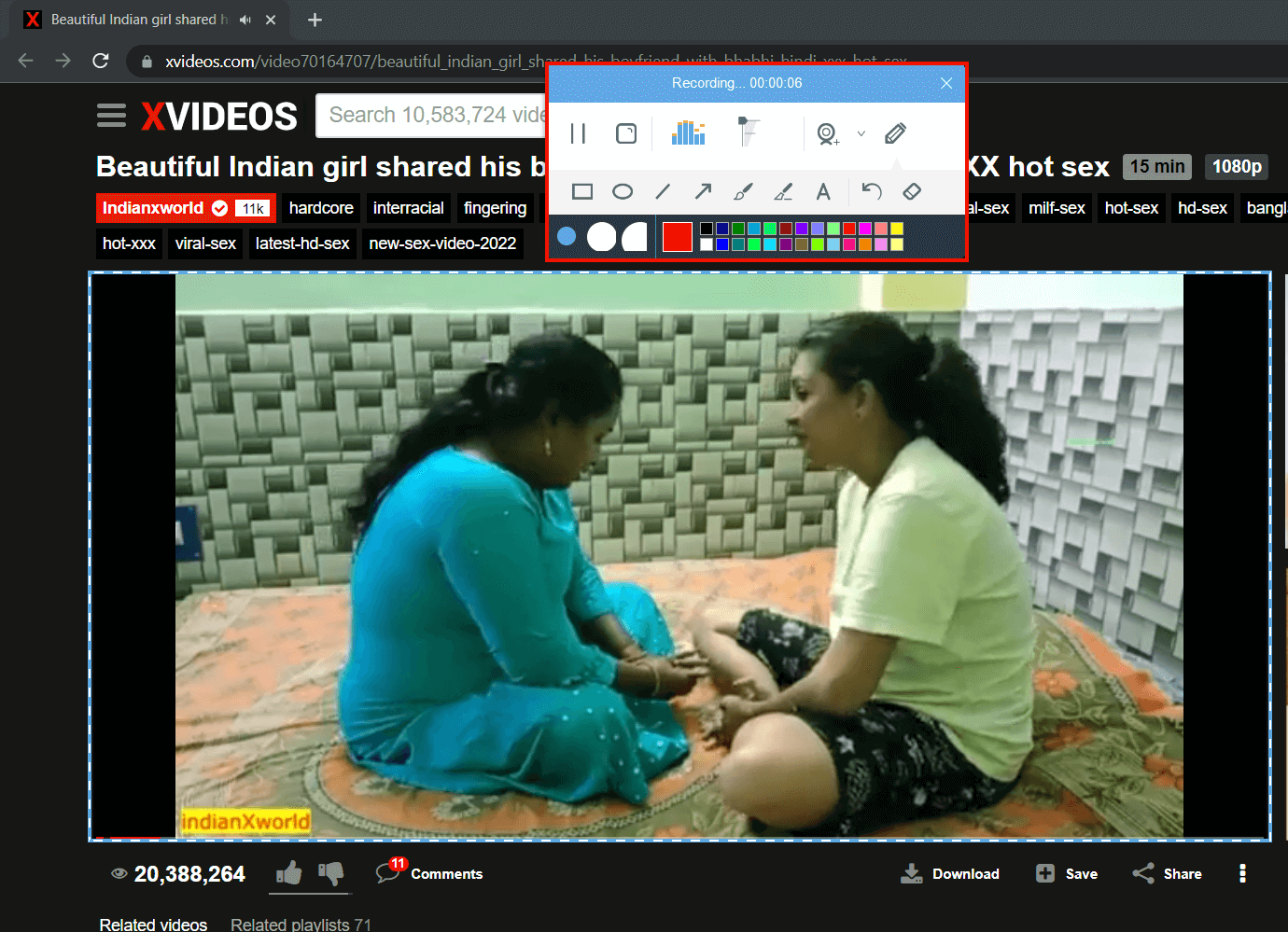 recording indian porn videos, start record